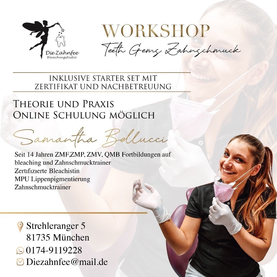 1. Workshop Zahnschmuck Tooth Gems mit Starterset