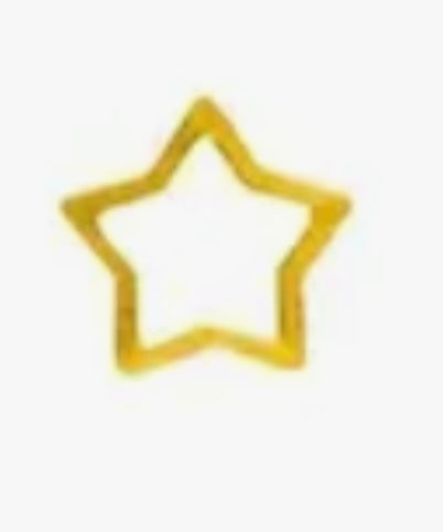 5x Stern Umrandung in goldfarbe